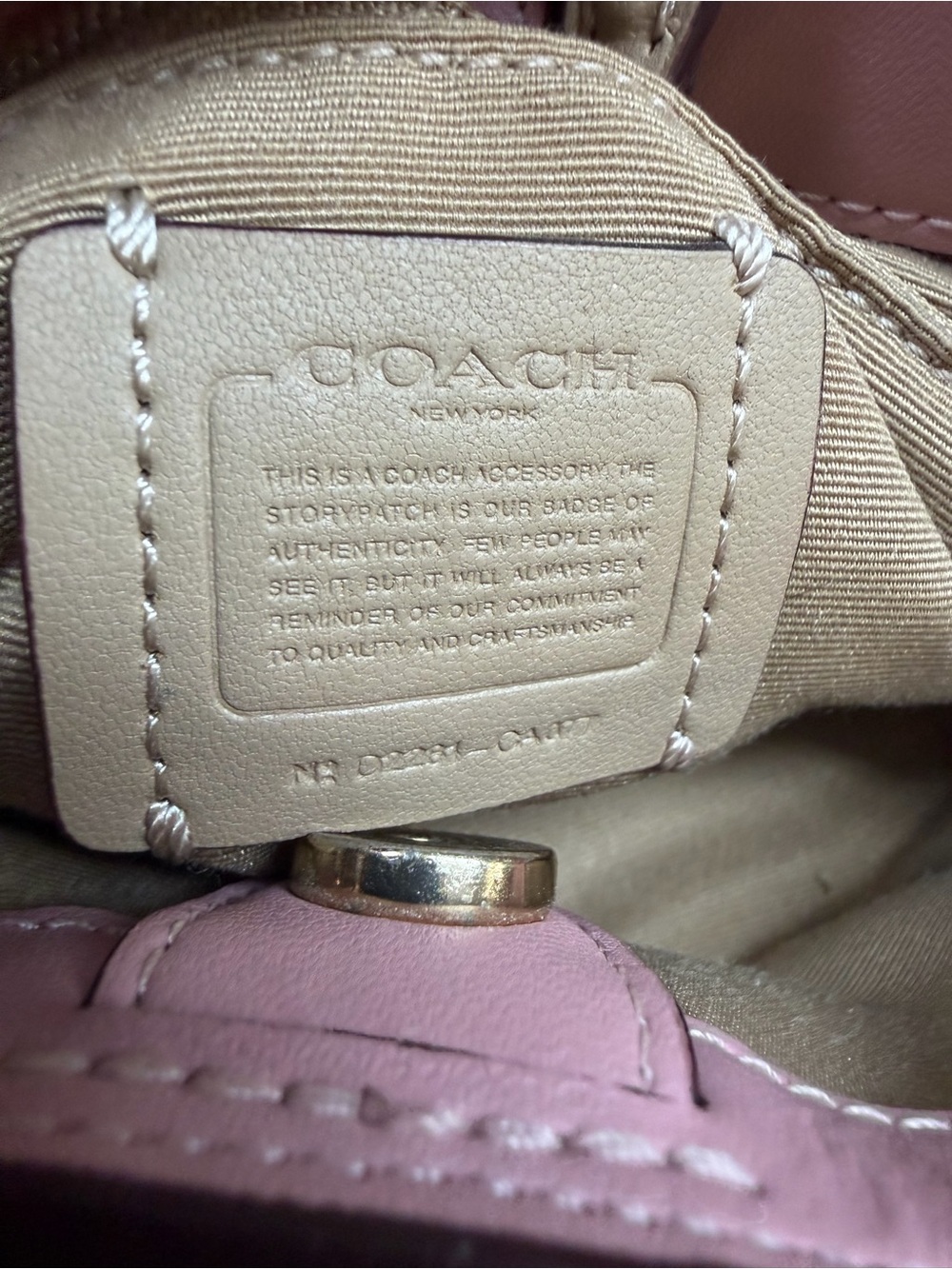 COACH Mini Leather Lane Top Handle Crossbody Purse with Whipstitch Pink Multi - Picture 5 of 7